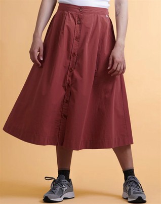 Elsk - Poplin Womens Nederdel - Mahogany Red